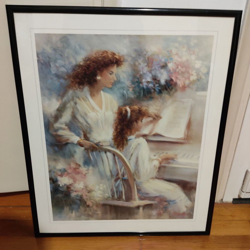 Framed art print used with black frame 50x60 on pressed paper