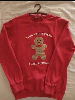 Pull & Bear Christmas jumper red sweatshirt gingerbread man size S