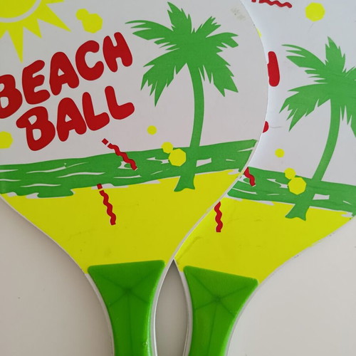 Wooden beach rackets used