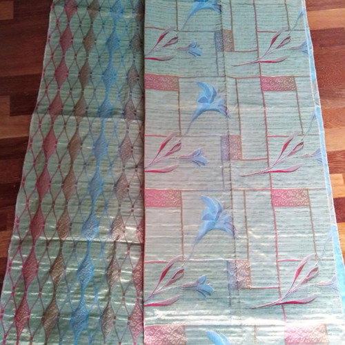 Silk taffeta fabric for home clothing with rhombus and printed combo