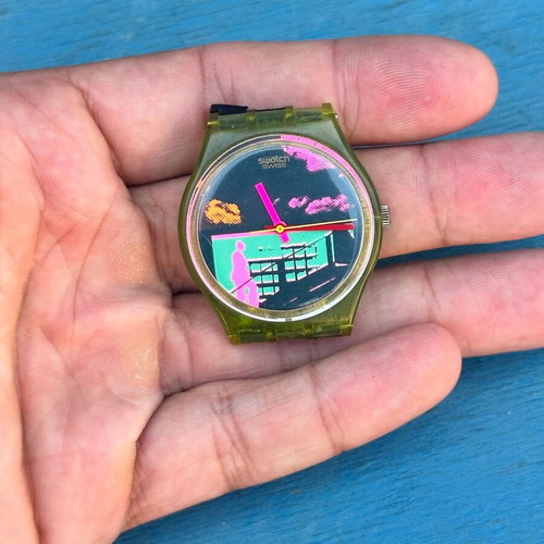 Swatch GN105 Rush For Heaven 1989 vintage watch used, no strap