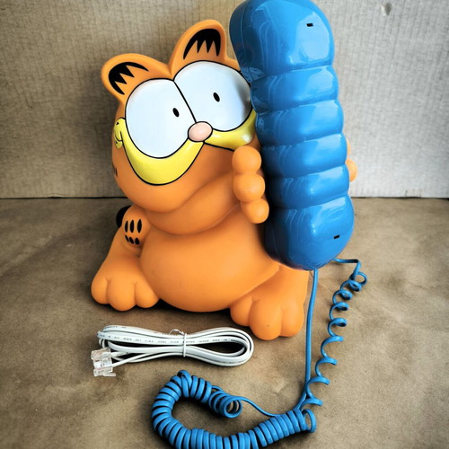 Garfield phone used, vintage, multicolor, wired
