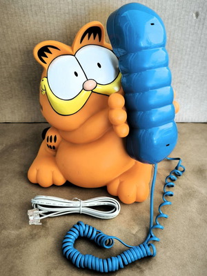 Garfield phone used, vintage, multicolor, wired