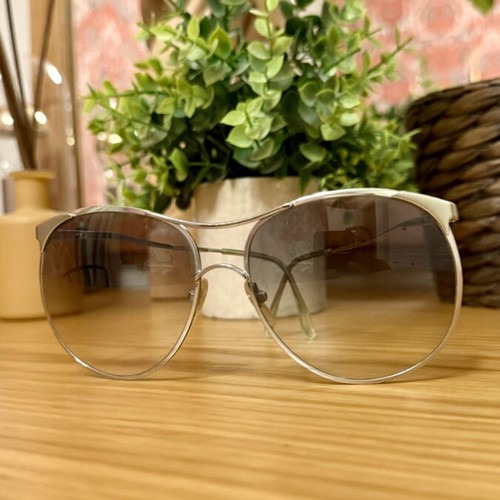 Komono Aviator Sunglasses Silver Grey Gradient Lenses like new