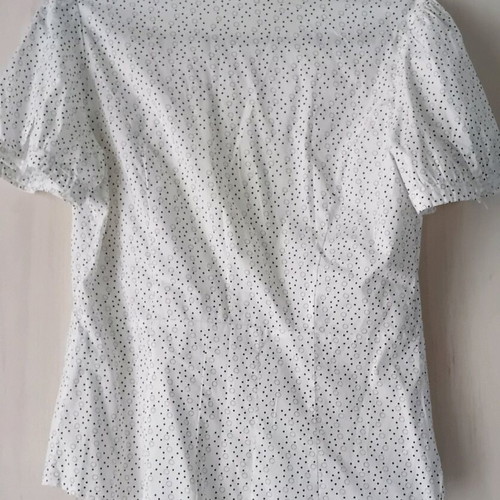 H&M women's short sleeve shirt, 100% cotton, black and white