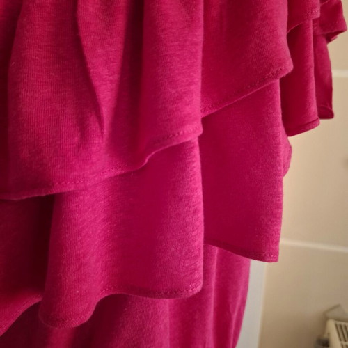 Ralph Lauren blouse like new, dark pink linen and viscose, size XL