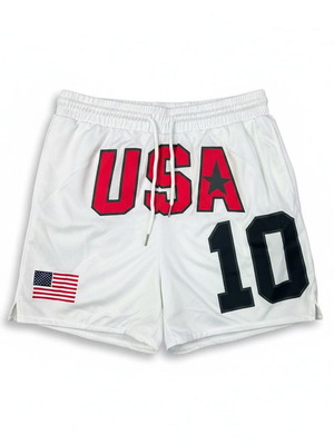 USA 10 white basketball shorts, size S