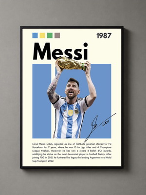 Κάδρο με αφίσα Mundial 2022 Messi καινούργιο, 30x40