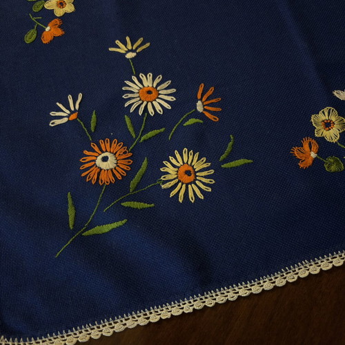 Kares handmade table linen blue 65x65 used