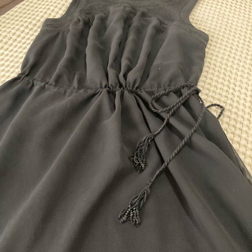 Esprit dress black like new with embroidery and beaded belt