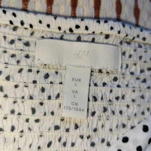 H&M polka dot crop top new, size large, black and white
