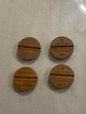 Gettone Telefonico Italy phone coins like new, brass