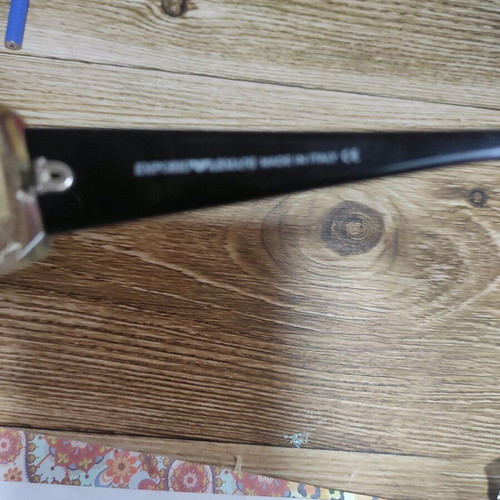 Emporio Armani glasses used with soft blue lens, made in Italy