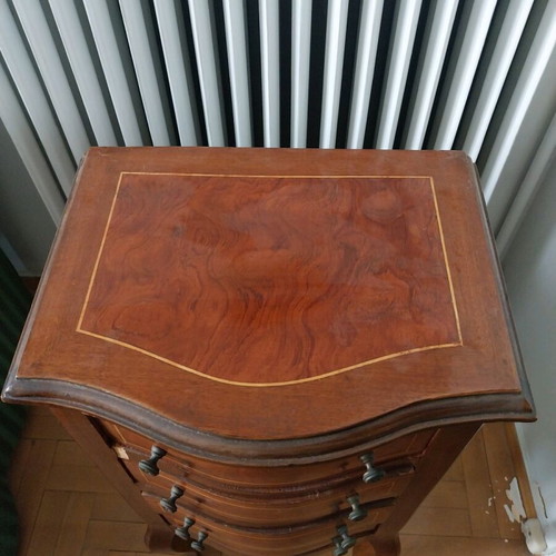 Vintage chest of drawers used with wear on one drawer