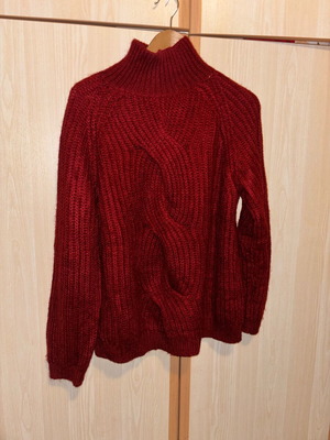 Massimo Dutti knitted women's sweater size L like new, red