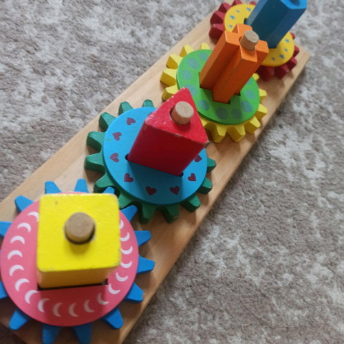 Wooden colorful toy used for babies and toddlers