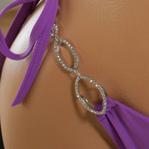Women's purple bikini new with drop-shaped decoration