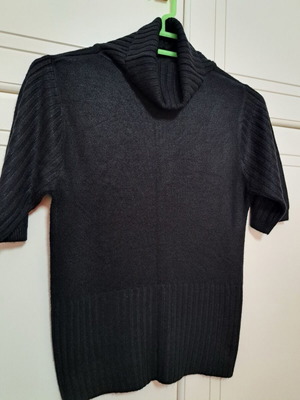 Pullover with short sleeves new, black, size S