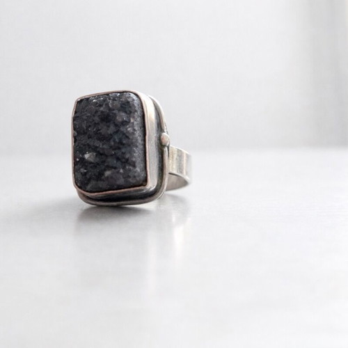 Silver ring with amethyst stone used
