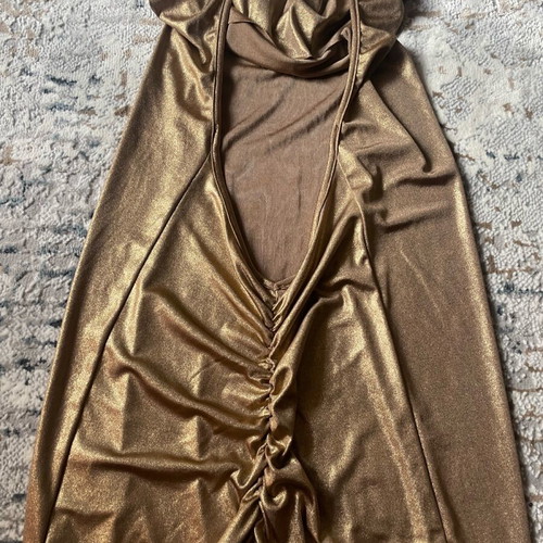 Mini Gold Drape Dress S/M like new