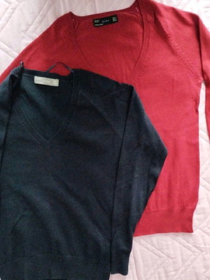 Zara women's blouses set medium, cotton, like new, blue and red