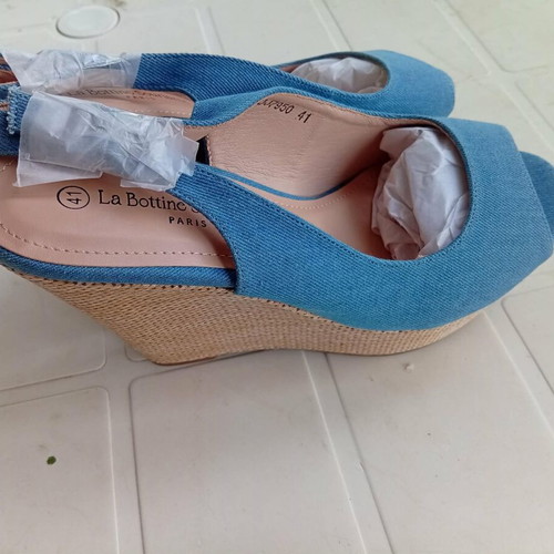 La Bottine Souriante Paris platform shoes, size 41, blue