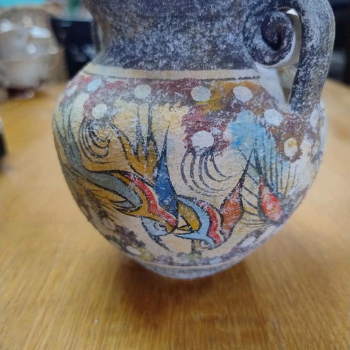 Handmade Vase Amphora from Crete with Minoan Designs, Like New