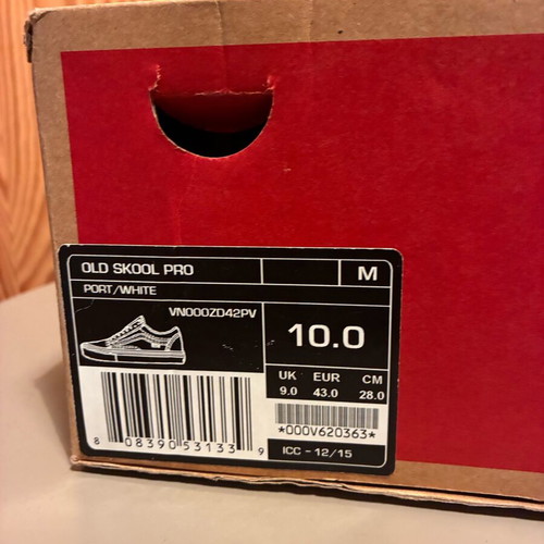 Vans Old Skool Pro-Skate suede shoes size EU43 like new, burgundy