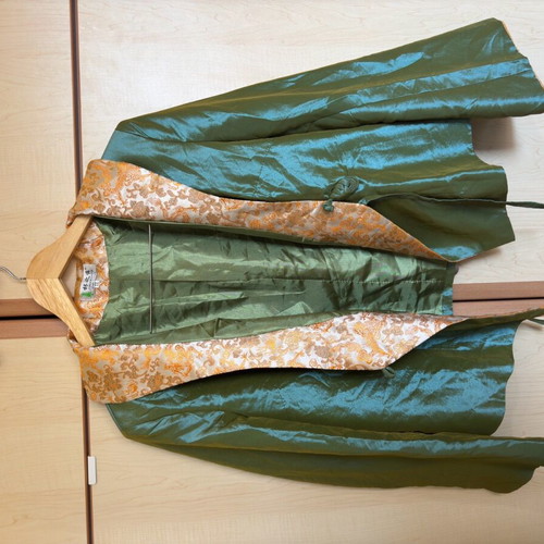 Authentic traditional Chinese jacket like new, multicolor green