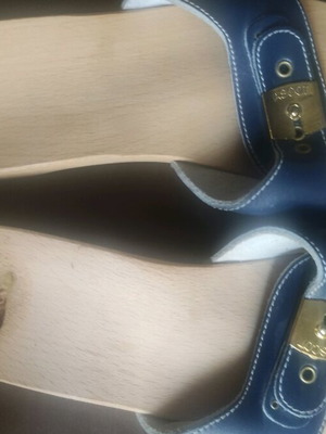 Ascot clogs new, wooden and leather, size 37, blue anatomical