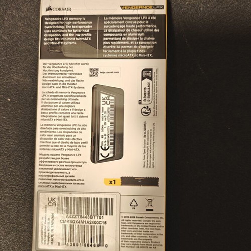 Corsair Vengeance LPX 8GB DDR4 2400MHz RAM καινούργιο, 1x8GB module