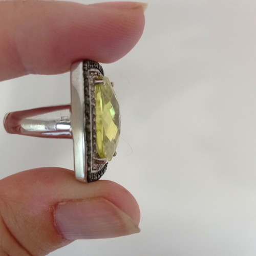 Statement silver 925 ring with citrine, new