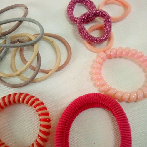 Hair accessory elastics pack all together