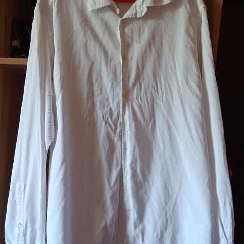 Manetti white long-sleeve shirt like new, 100% cotton, size L