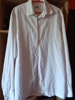 Manetti white long-sleeve shirt like new, 100% cotton, size L