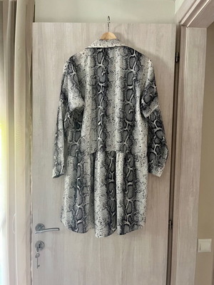 Kasha satin mini shirt dress new in snake print S, M, L