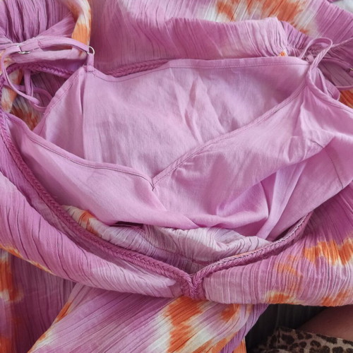 Zara long tie dye boho chic dress tunic, pink oversized XS
