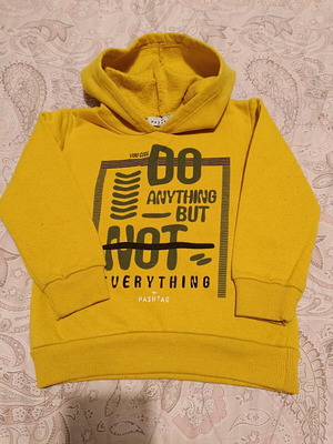 Hashtag sweatshirt used for 3 years old, yellow, size 98 cm