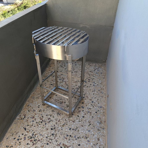 Inox Charcoal Grill New, Oval Shape, Portable and Durable