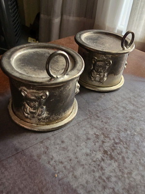 Set of metal vintage rattles like new