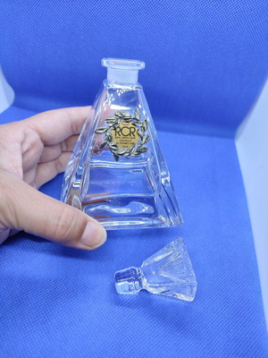 RCR crystal perfume bottle used with silver detail