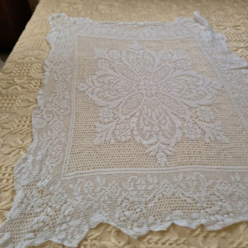 Handmade Crochet Table Runner 80x110 White