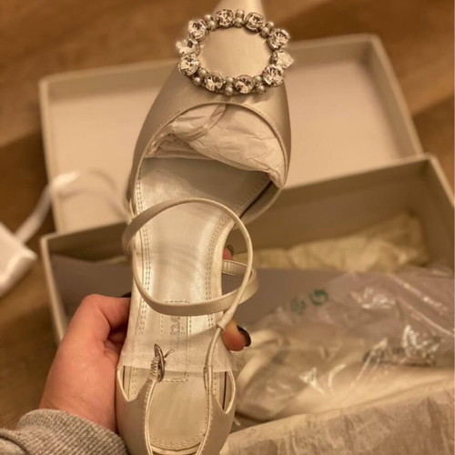 Dune London pumps new, bridal, size 39, satin with rhinestones