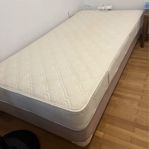 Single bed 100×200 with wheels and mattress used