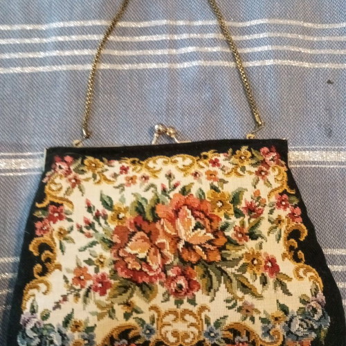 Vintage bag with tapestry embroidery like new