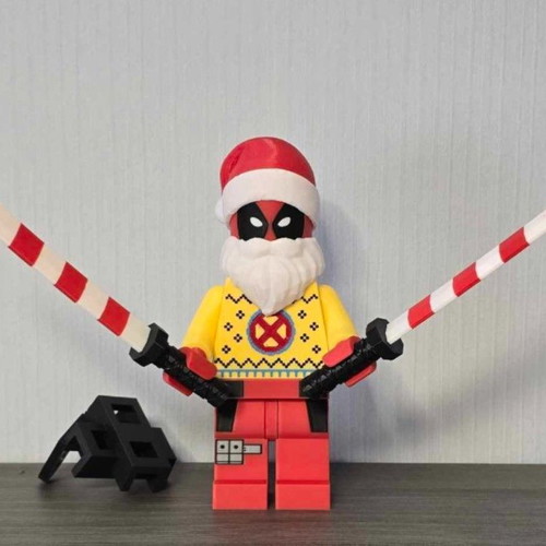 Deadpool figure in Christmas mood 15cm new