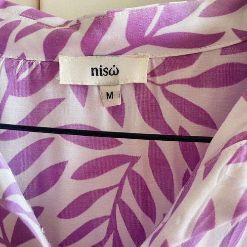 Nisw shirt dress violet with white floral, like new, size M