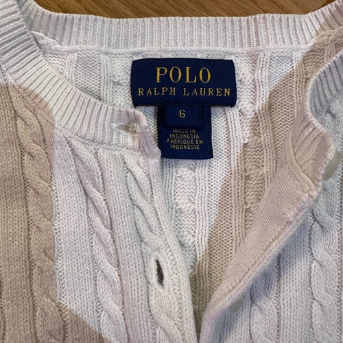 Polo white cardigan used for 6 years old