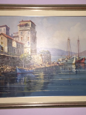 Πίνακας ζωγραφικής Ν. Κρίδερας σαν καινούργιος, ελαιογραφία σε μουσαμά