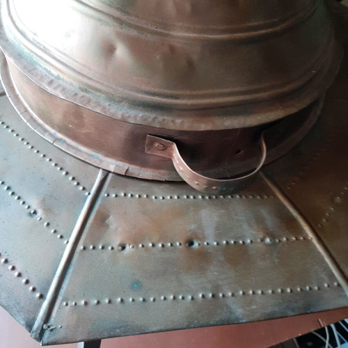Ottoman copper brazier used, traditional handcrafted mangal